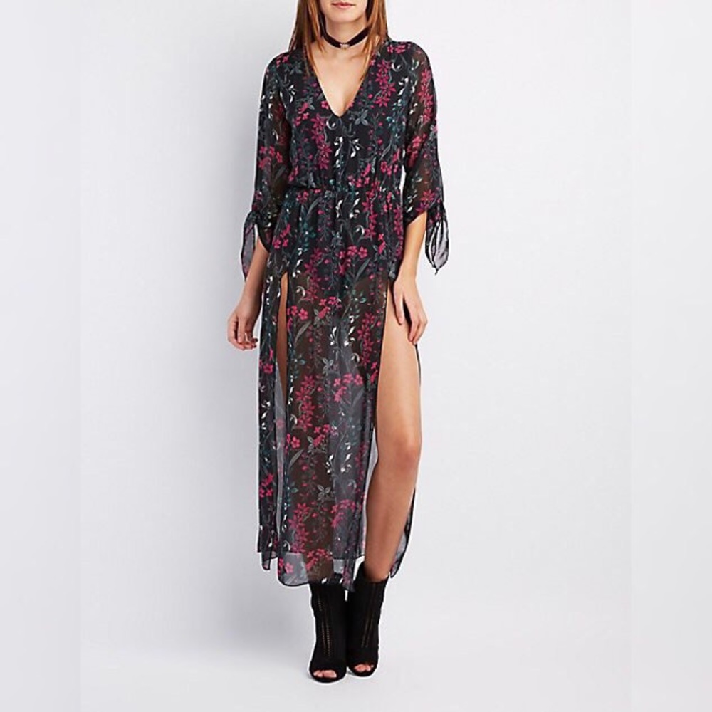 Floral V-Neck Maxi Dress